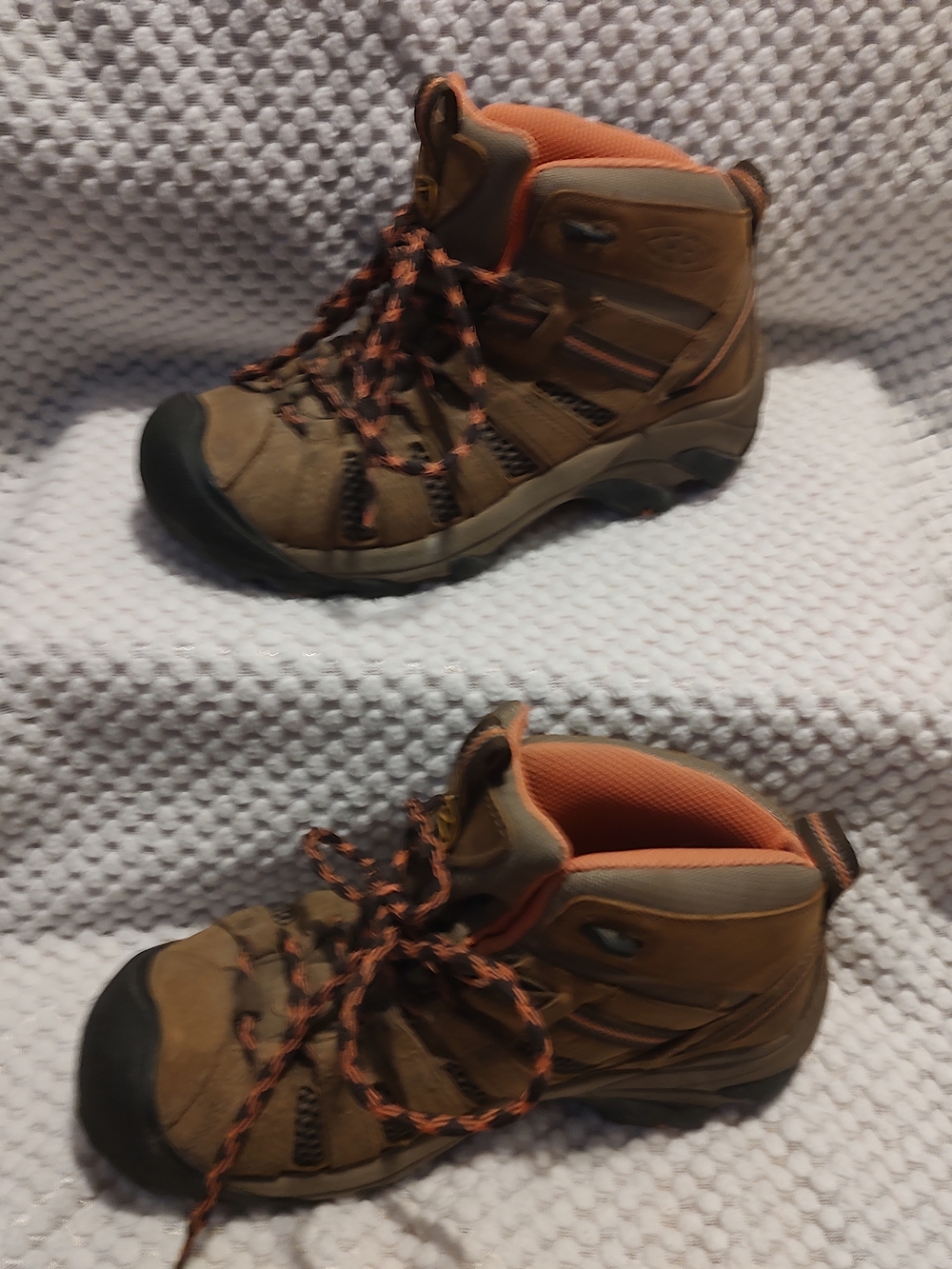 Keen Brown and Orange Lace-Up Hiking Boots